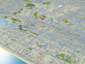 Thiruvananthapuram city Kerala India 35km 3D Model