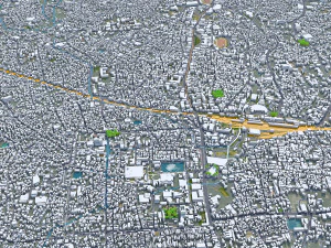Thiruvananthapuram city Kerala India 35km 3D Model
