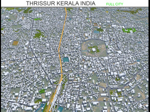 Thrissur city Kerala India 20km Model 3D