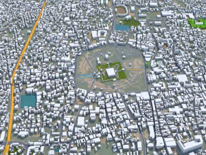 Місто Триссур, Керала, Індія, 20 км 3D Модель