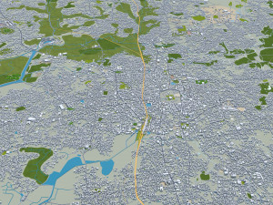 Thrissur city Kerala India 20km Modelo 3D