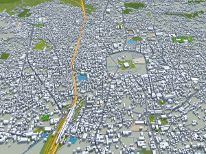 Місто Триссур, Керала, Індія, 20 км 3D Модель