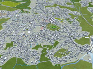 Місто Триссур, Керала, Індія, 20 км 3D Модель