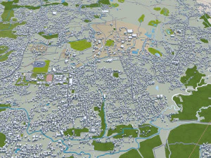 Місто Триссур, Керала, Індія, 20 км 3D Модель