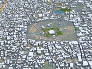 Місто Триссур, Керала, Індія, 20 км 3D Модель