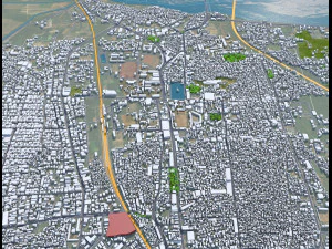 Tiruchirappalli city Tamil Nadu 15km 3D Model