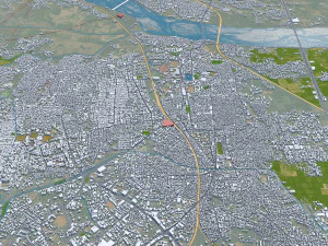 Tiruchirappalli city Tamil Nadu 15km 3D Model