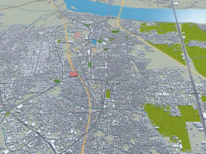 Tiruchirappalli city Tamil Nadu 15km 3D Model