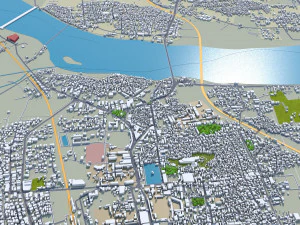 Tiruchirappalli city Tamil Nadu 15km 3D Model