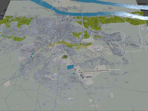 Tiruchirappalli city Tamil Nadu 15km 3D Model