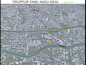 Tiruppur city Tamil Nadu India 30km Modelo 3D