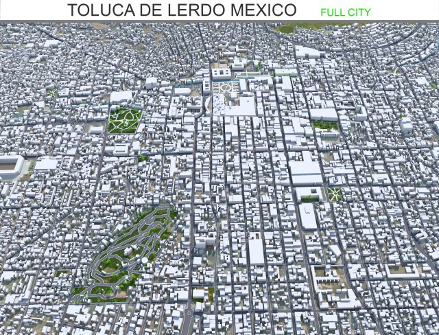 Toluca de Lerdo city Mexico 35km 3D मॉडल .c4d .max .obj .3ds .fbx .stl .blend 