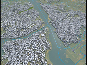Tshikapa city Congo 20km 3Dモデル