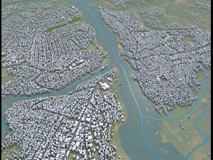 Tshikapa city Congo 20km 3D Model