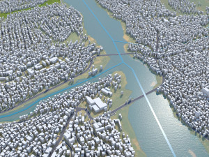 Tshikapa city Congo 20km 3Dモデル