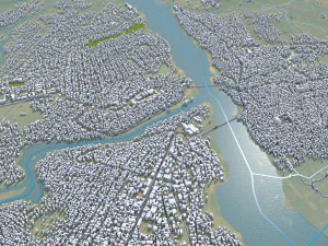 Tshikapa city Congo 20km 3D Model