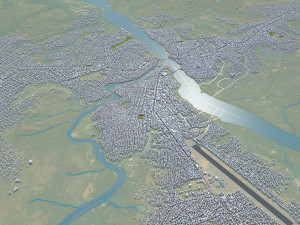 Tshikapa city Congo 20km 3Dモデル