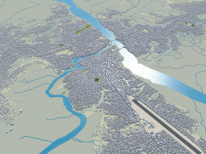 Tshikapa city Congo 20km 3Dモデル