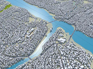 Tshikapa city Congo 20km 3D Model