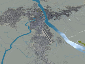 Tshikapa city Congo 20km 3Dモデル