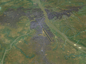 Tshikapa city Congo 20km 3Dモデル