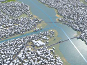 Tshikapa city Congo 20km 3Dモデル
