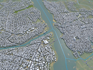 Tshikapa city Congo 20km 3Dモデル
