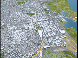 Tunis city Tunisia 30km 3D-Modell