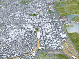 Tunis city Tunisia 30km 3D-Modell