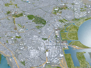 Tunis city Tunisia 30km 3D-Modell