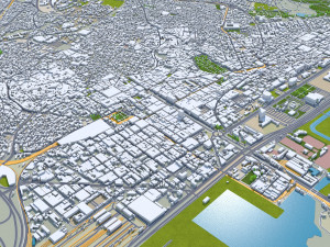 Tunis city Tunisia 30km 3D-Modell