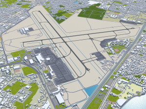 Tunis city Tunisia 30km 3D-Modell