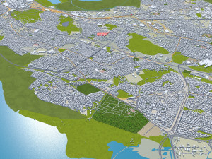 Tunis city Tunisia 30km 3D-Modell