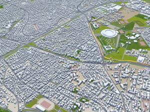 Tunis city Tunisia 30km 3D-Modell