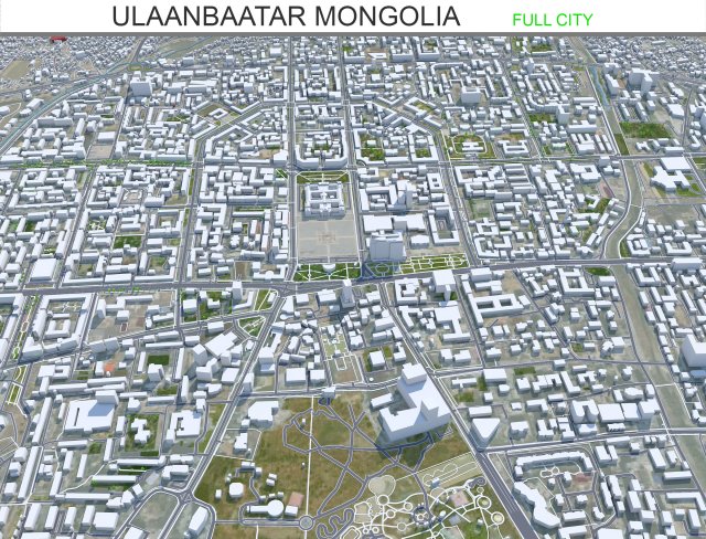 Ulaanbaatar city Mongolia 50km Modelo 3D .c4d .max .obj .3ds .fbx .stl .blend 