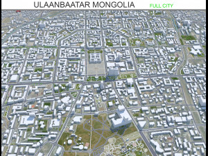 Ulaanbaatar city Mongolia 50km 3D Model