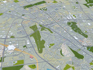 Urumqi city Xinjiang China 60km 3D Model