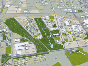 Urumqi city Xinjiang China 60km Modello 3D