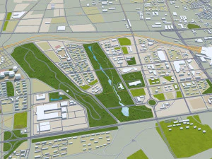 Urumqi city Xinjiang China 60km 3D Model
