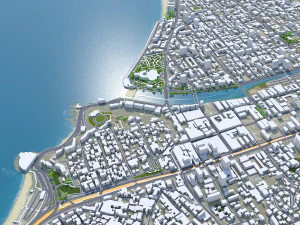 Citt&agrave; di Valparaiso Vina del Mar Cile 30 km Modello 3D