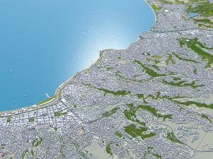 Valparaiso city Vina del Mar Chile 30km 3D Model