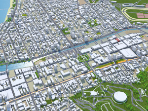 Valparaiso city Vina del Mar Chile 30km 3D Model