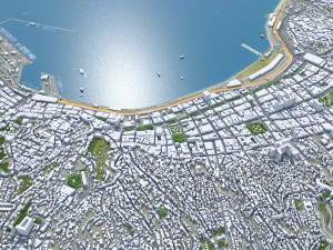 Valparaiso city Vina del Mar Chile 30km 3D Model