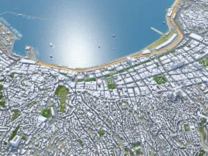 Valparaiso city Vina del Mar Chile 30km 3D Model