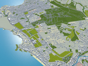 Valparaiso city Vina del Mar Chile 30km 3D Model