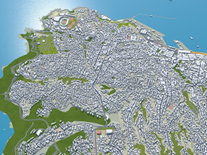 Valparaiso city Vina del Mar Chile 30km 3D Model