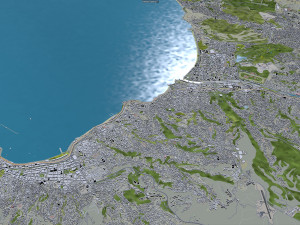 Valparaiso city Vina del Mar Chile 30km 3D Model