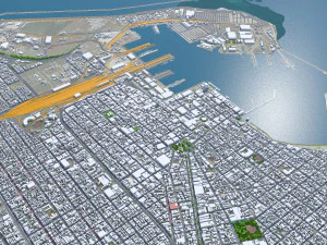 Veracruz city Mexico 20km 3D Model