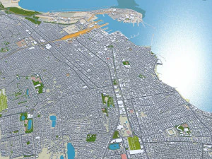 Veracruz city Mexico 20km 3D Model