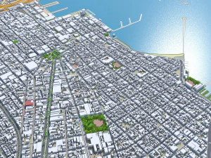 Veracruz city Mexico 20km 3D Model